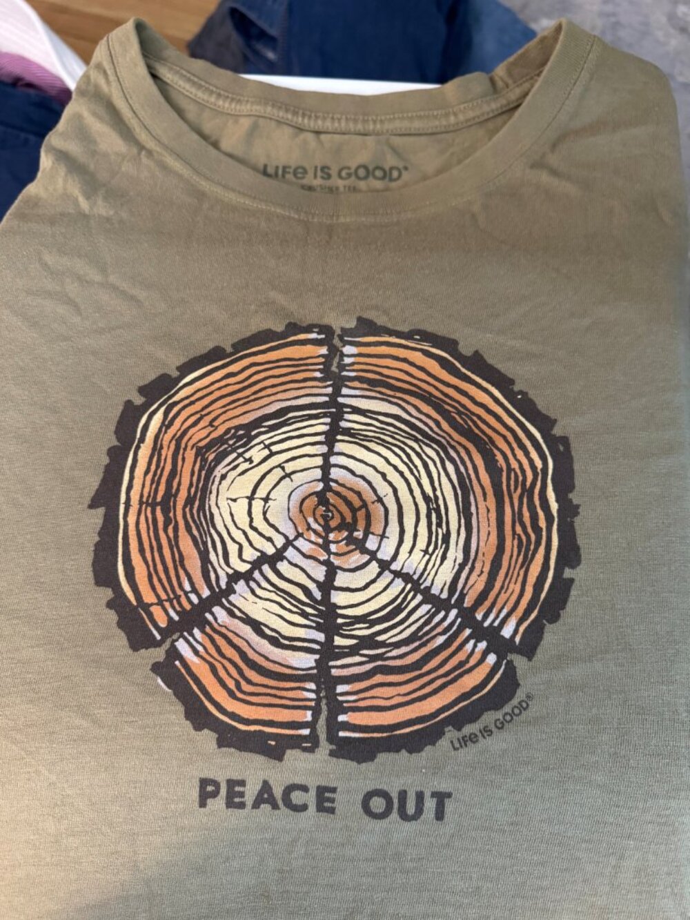Life is Good Men’s Peace Out Tree Rings Crusher Long-Sleeve Tee - Picture 2 of 4